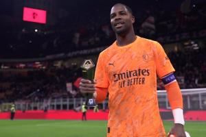 7次扑救+扑点完成零封,官方:迈尼昂当选米兰1-0罗马全场最佳